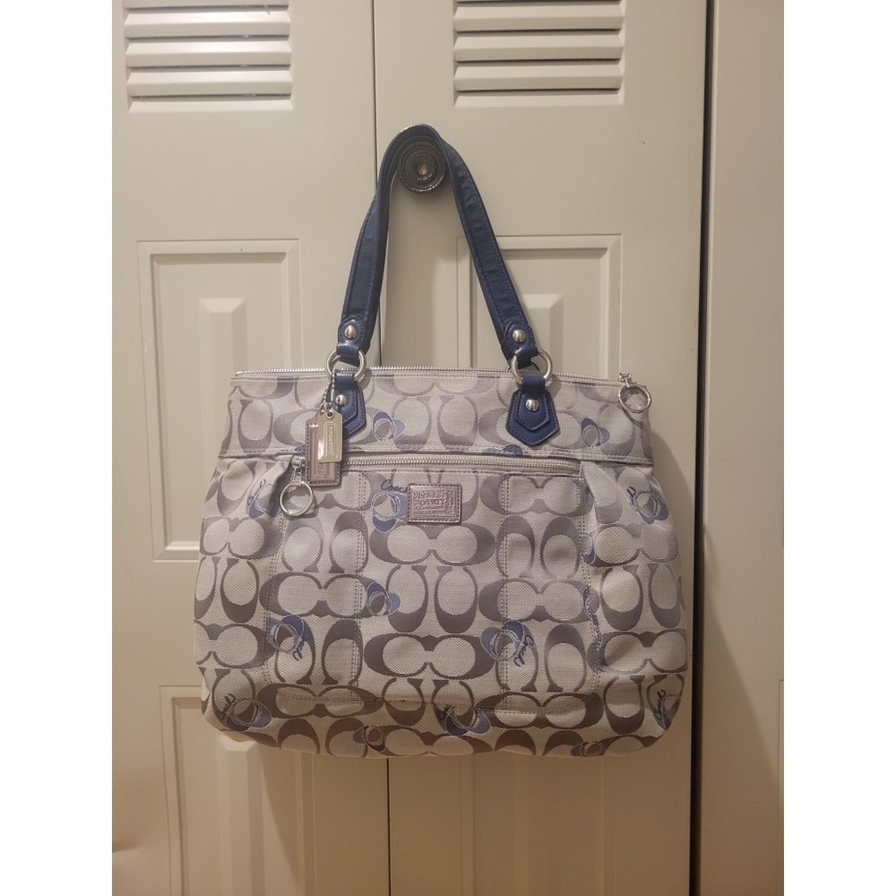 Coach Poppy Purse Blue and Gray